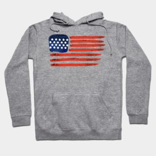 4th of July Brushed American Flag For Patriots Hoodie